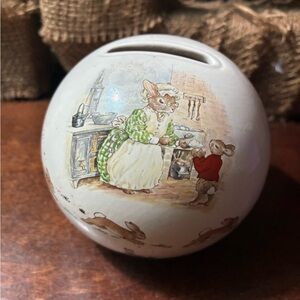 Charming Vintage Royal Doulton Bunnykins Money Ball Bank 1988